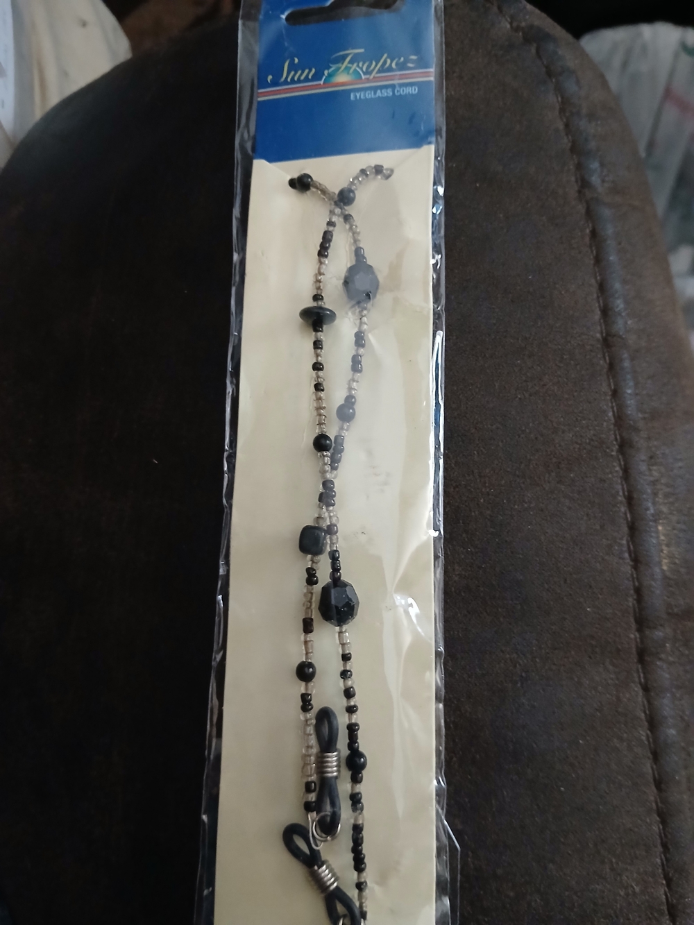 Black Beaded Eyeglass Chain